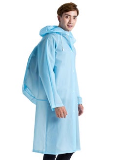 Bluelans Long EVA Hooded Raincoat Blue 
