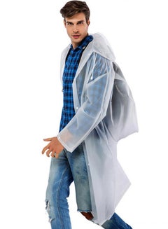Bluelans Long EVA Hooded Raincoat White 