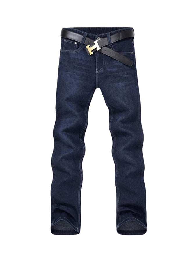 Bluelans Casual Mid-Rise Straight Jeans Blue  - Image 1