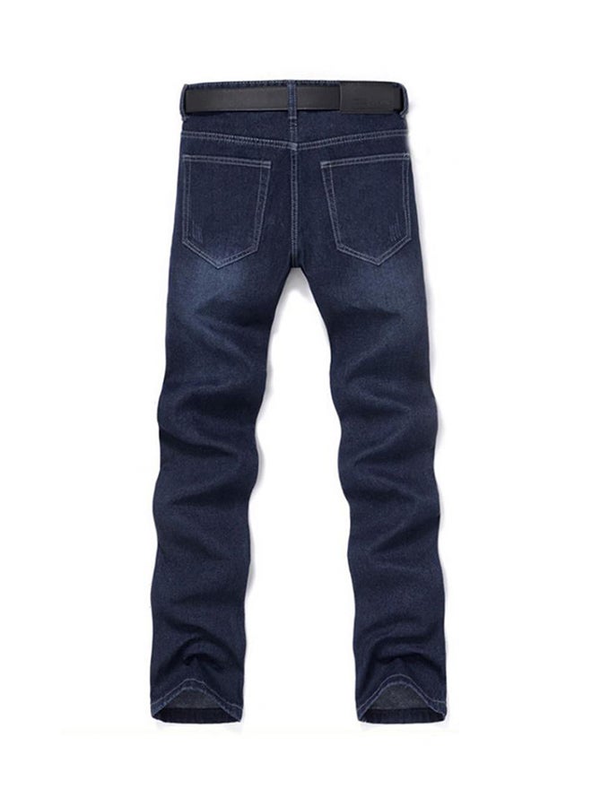 Bluelans Casual Mid-Rise Straight Jeans Blue  - Image 2