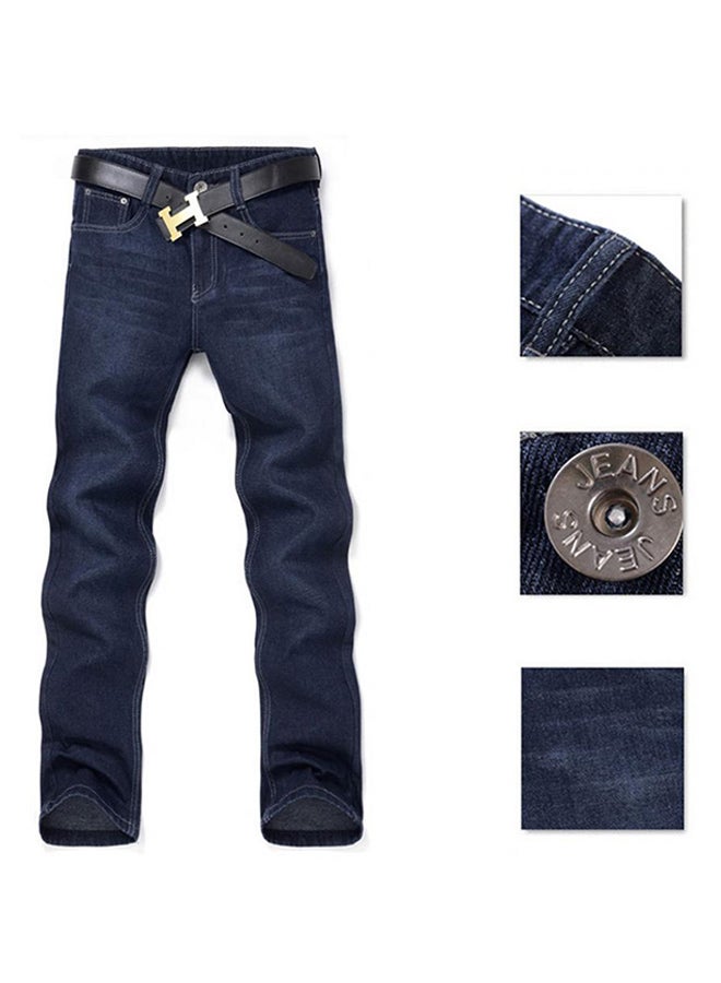 Bluelans Casual Mid-Rise Straight Jeans Blue  - Image 3