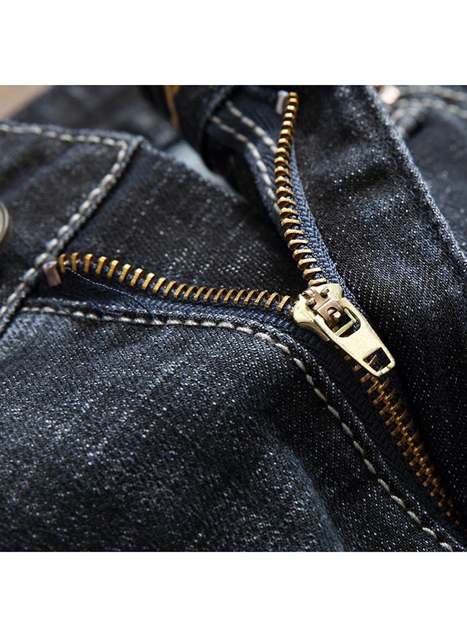 Bluelans Star Patch Ripped Denim Jeans Blue  - Image 3