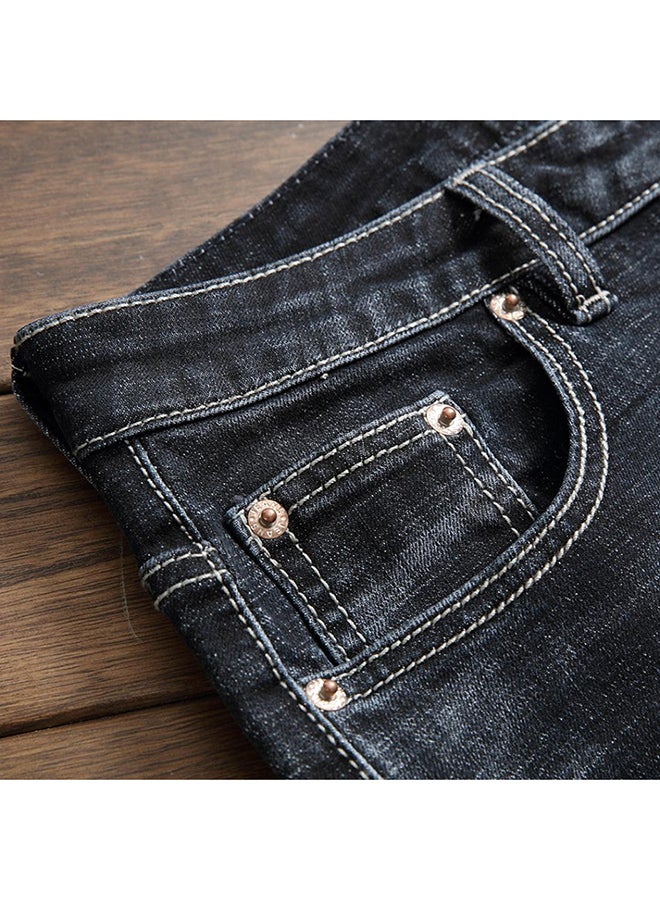 Bluelans Star Patch Ripped Denim Jeans Blue  - Image 5