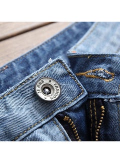 Bluelans Frayed Hole Hip Hop Denim Loose Jeans Blue  - Image 3