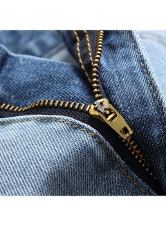 Bluelans Frayed Hole Hip Hop Denim Loose Jeans Blue  - Image 4