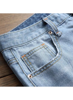 Bluelans Frayed Hole Hip Hop Denim Loose Jeans Blue  - Image 5
