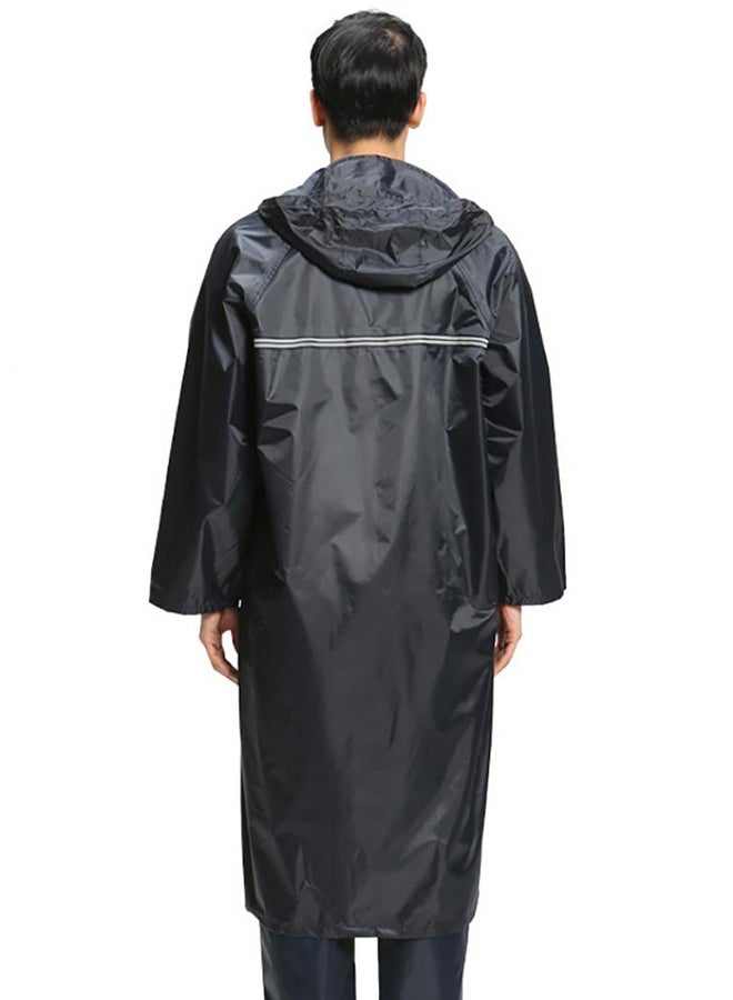 Long Sleeve Outdoor Travel Waterproof Hooded Neck Raincoat Black - v1537278357/N17465652V_2