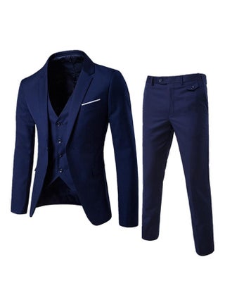 3-Piece Business Formal Slim Fit Suit Navy - v1537278370/N17465825V_1