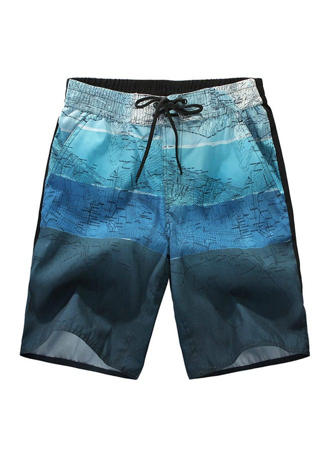 Bluelans Loose Running Fitness Gym Shorts Blue/Black 