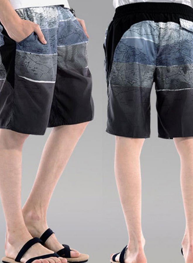 بلولانز شورت رياضي واسع لتمارين اللياقة البدنية والركض رمادي/أسود - Image 2