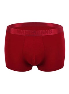 Solid Breathable Elastic Mid Rise Briefs Dark Red