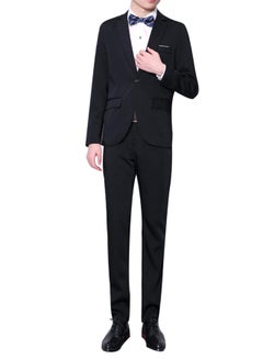 Bluelans 2-Piece Two Buttons Lapel Coat Pants Suit Black  - Image 1