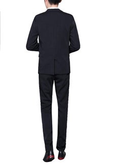Bluelans 2-Piece Two Buttons Lapel Coat Pants Suit Black  - Image 2