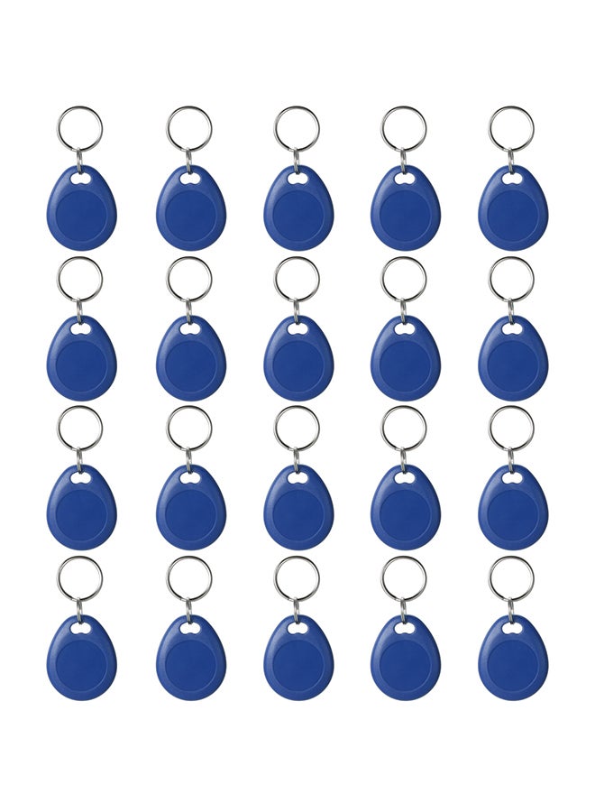 TOOARTS 20 Pieces Writable Rewrite 125KHz RFID Tag Keychain Blue - Image 1