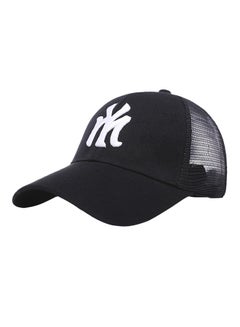 NY Embroidery Summer Mesh Snapback Hat Black
