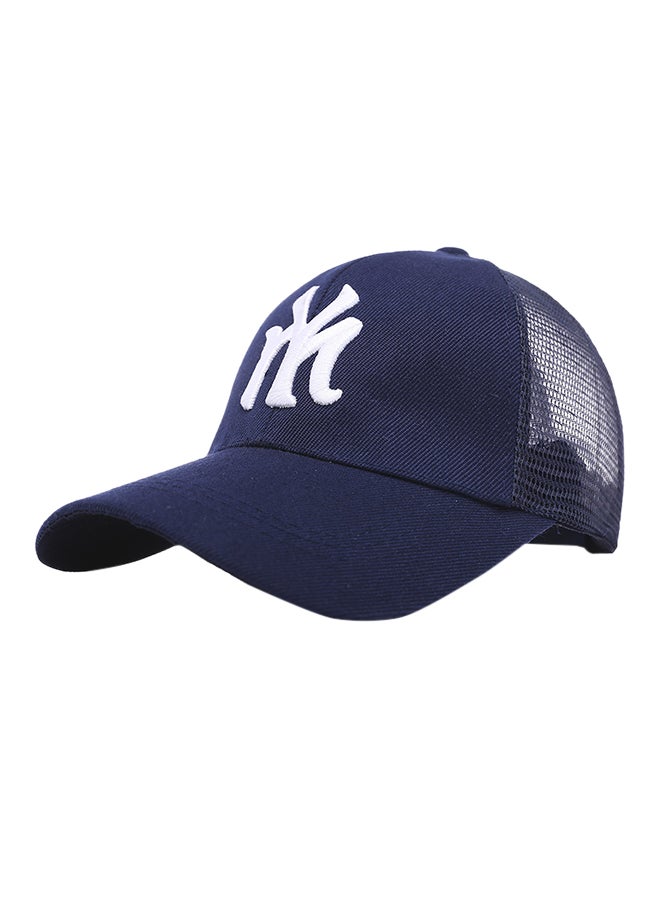 NY Embroidery Summer Mesh Snapback Hat Blue