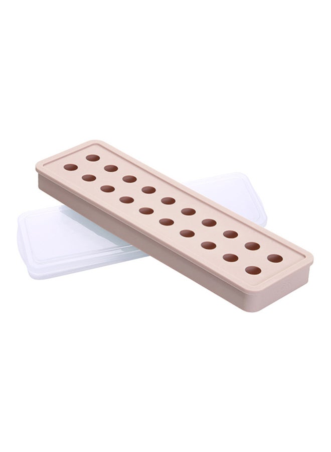 Silicone Ice Cube Tray Beige 12x11.5x2cm 
