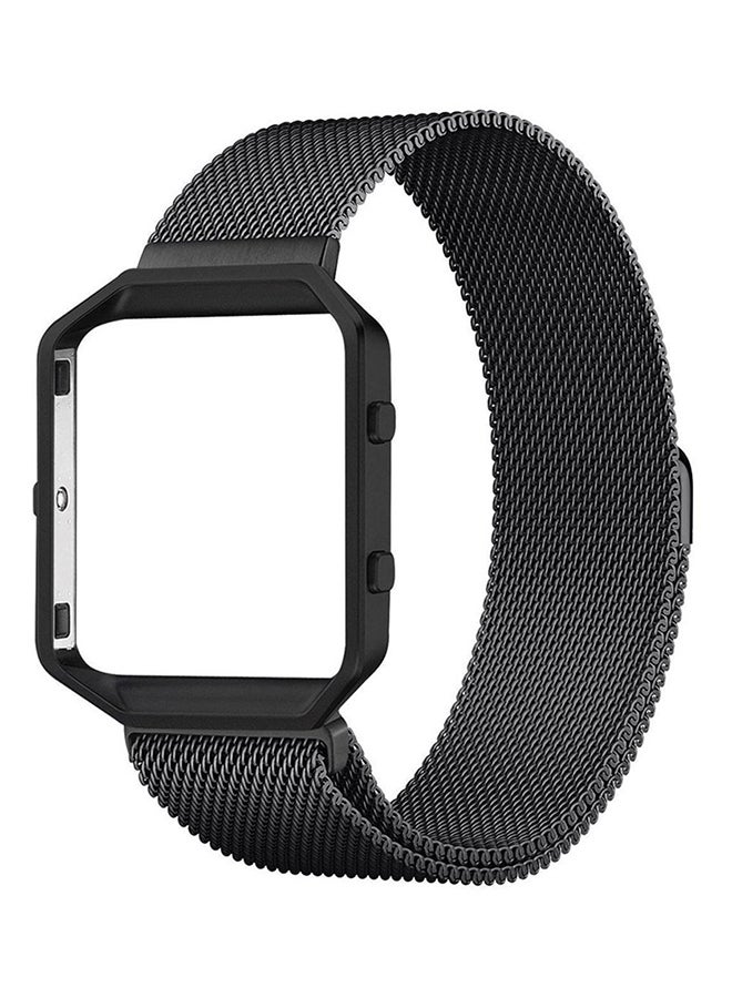 KKmoon Stainless Steel Replacement Band for Fitbit Blaze Tracker Black - Image 1