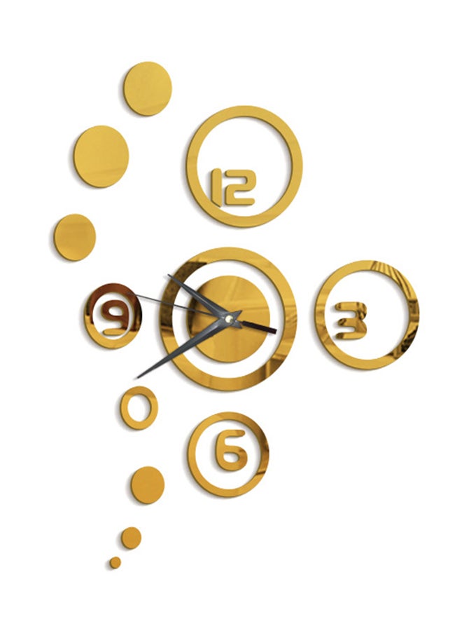 Sharpdo Artistic Frameless Modern Designed Mirror Surface Wall Clock Gold 28x28cm - Image 1