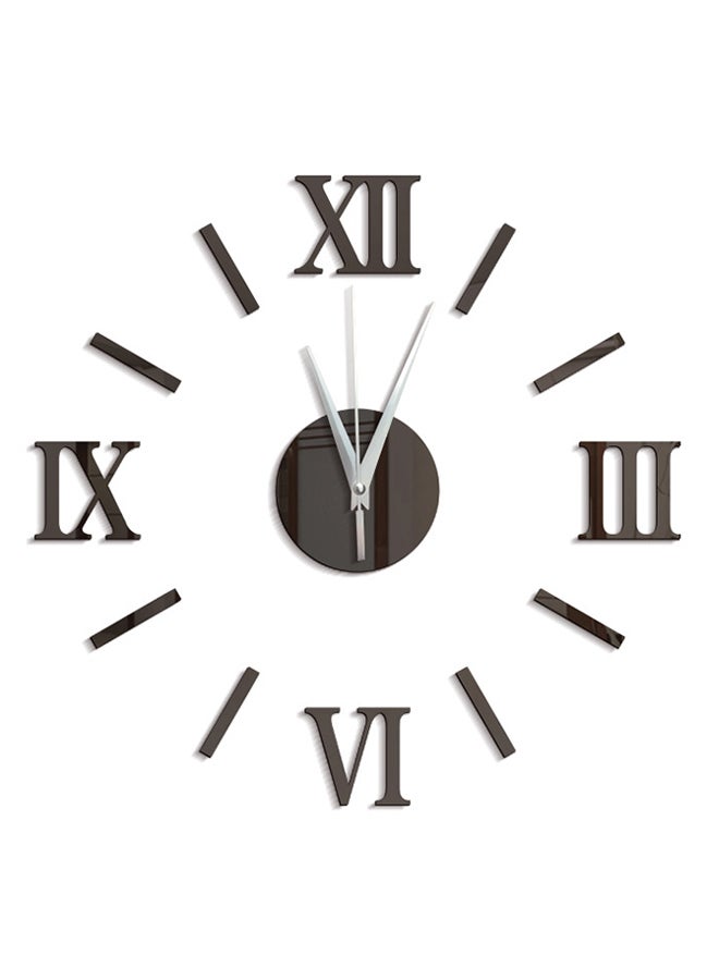 شاربدو ساعة حائط صامتة بتصميم فني وعصري بأرقام رومانية دون إطار قابلة للإزالة وخفيفة الوزن أسود 39x12سم - Image 1