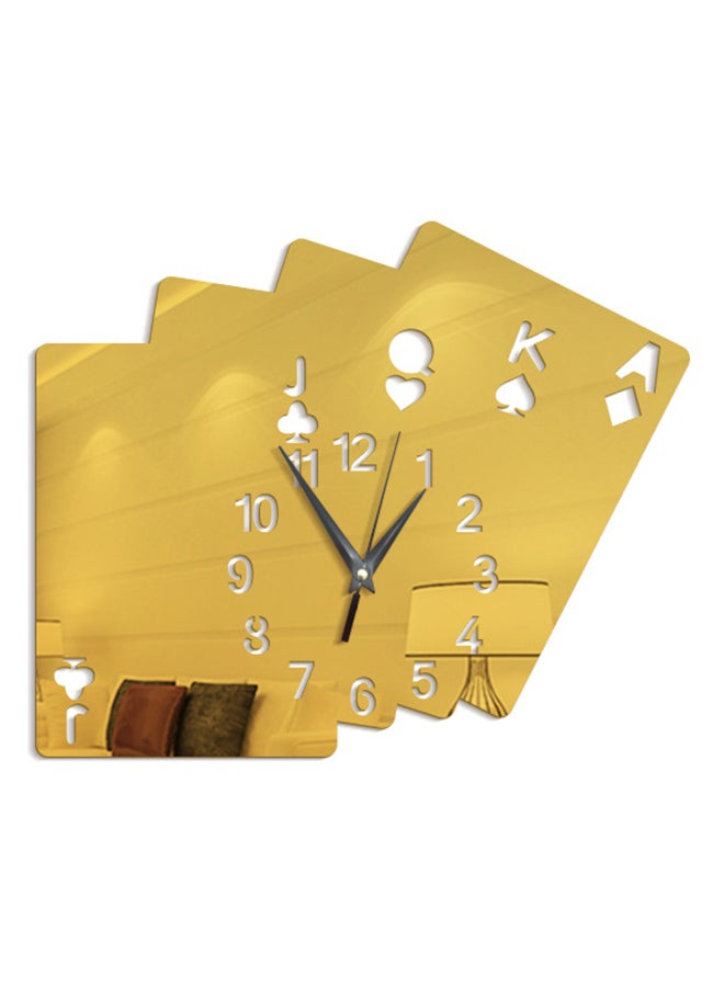Sharpdo Card Pattern Analog Wall Clock Gold 30 x 30cm - Image 1