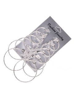 6 Pairs Vintage Big Circle Hoops