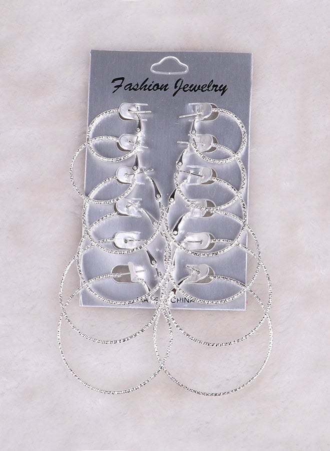 Generic - 6 Pairs Vintage Big Circle Hoops - Image 1