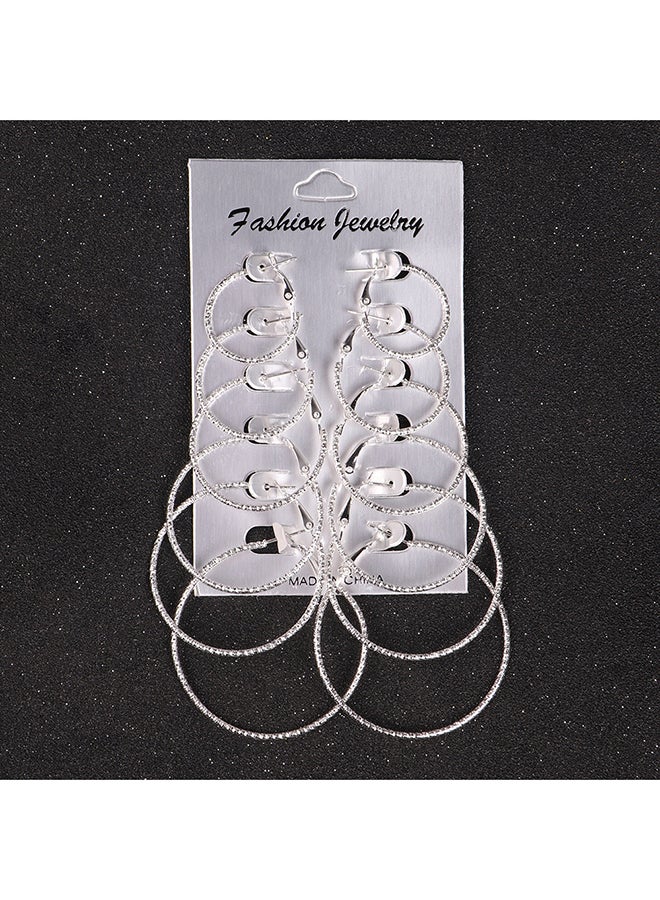 Generic - 6 Pairs Vintage Big Circle Hoops - Image 1