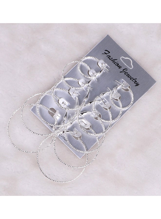 Generic - 6 Pairs Vintage Big Circle Hoops - Image 1