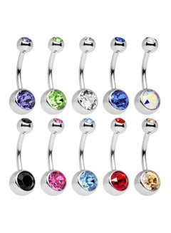 10 Piece Stainless Steel Belly Button Ring