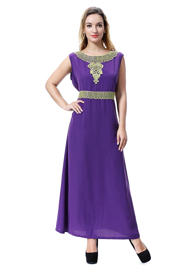 Casual Tunic Maxi Dress Purple  - Image 1