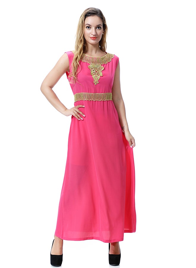 Casual Tunic Maxi Dress Rose Red  - Image 1