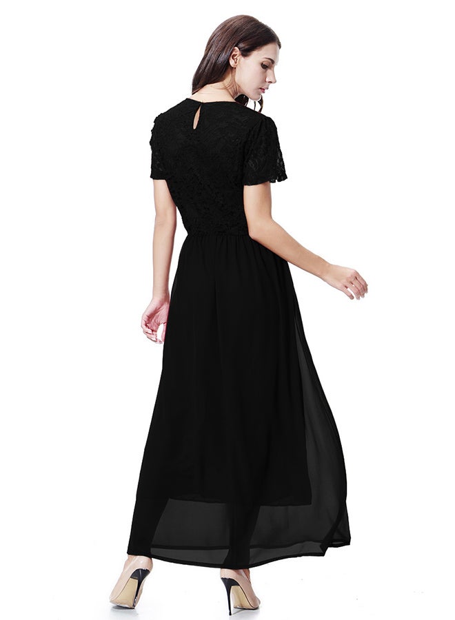 Chiffon Tunic Maxi Dress Black  - Image 2