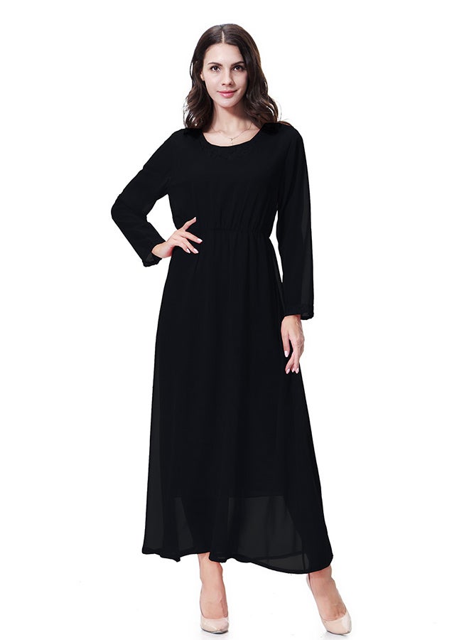Chiffon Long Skirt Dress Black  - Image 1