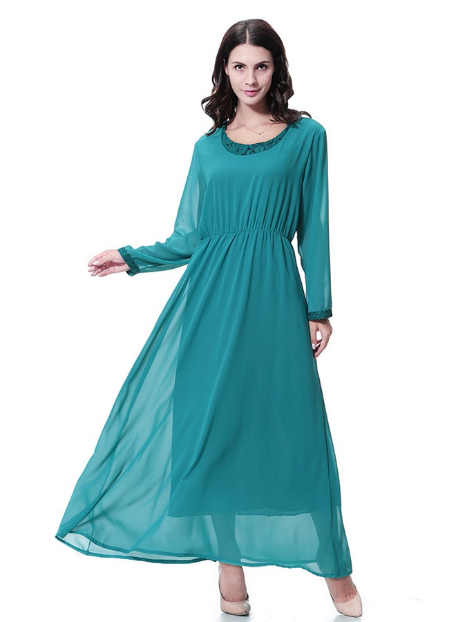 Chiffon Long Skirt Dress Cerulean  - Image 1