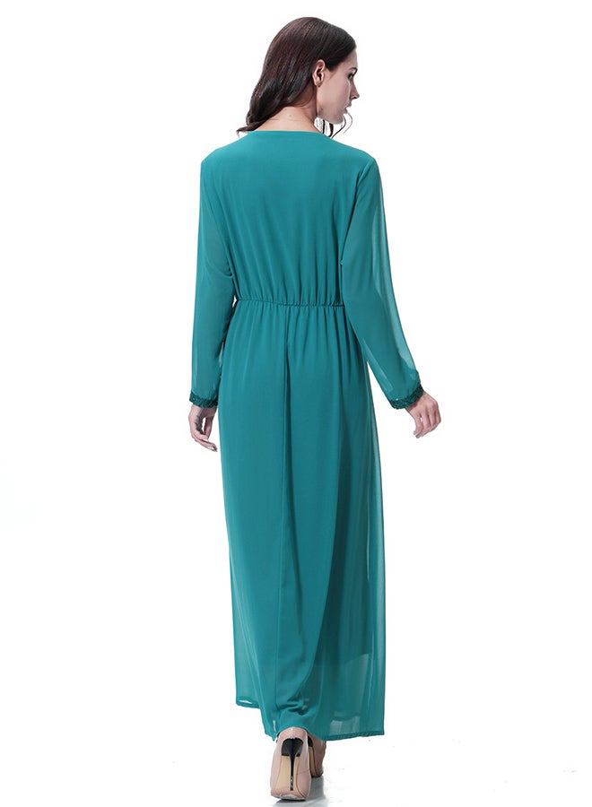 Chiffon Long Skirt Dress Cerulean  - Image 2