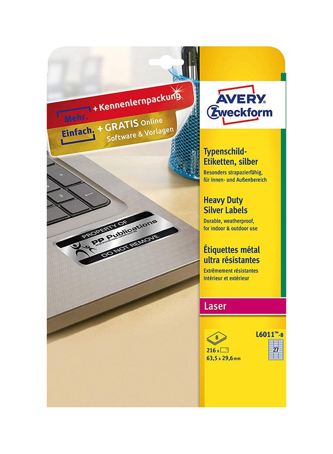 AVERY 540-Piece Heavy Duty Labels Silver/Blue - Image 2