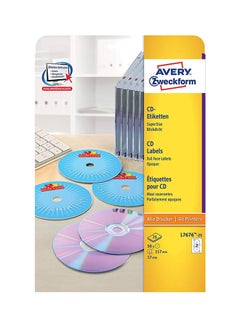 50-Piece Full Face CD Laser Labels Blue
