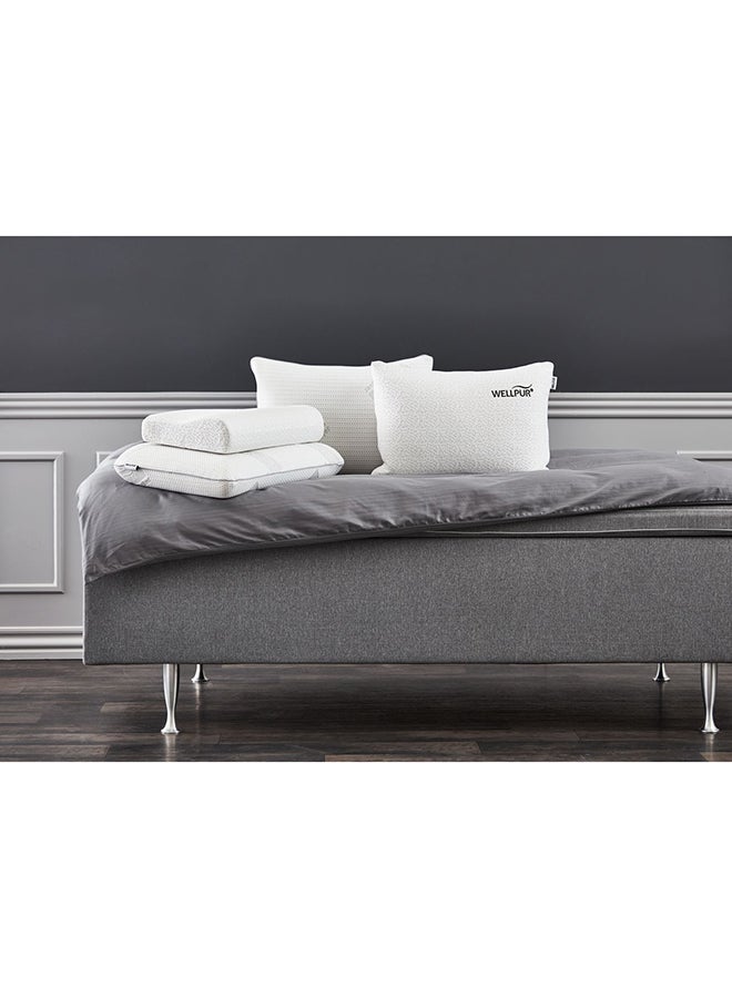 JYSK - Wellpur Dale Pillow polyester Silver/White 40x60x12cm - Image 1