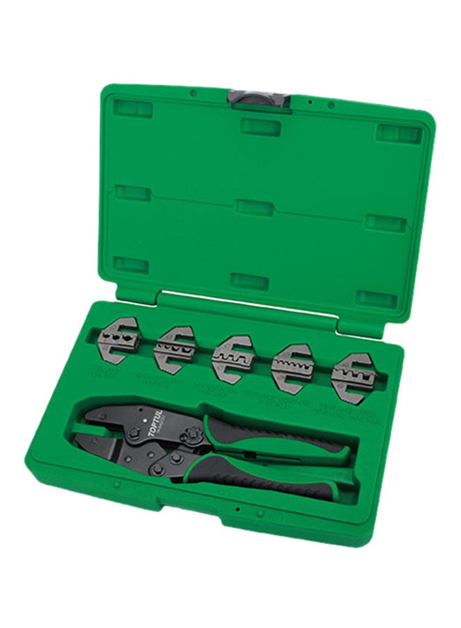 TOPTUL 6-Piece Quick Interchangeable Ratchet Crimping Tool Kit GAAI0605 Black  - Image 1