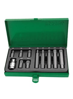 11-Piece Hex Shank Spline Insert Bit Set GAAD1102 Grey