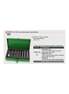TOPTUL 11-Piece Hex Shank Spline Insert Bit Set GAAD1102 Grey  - Image 2