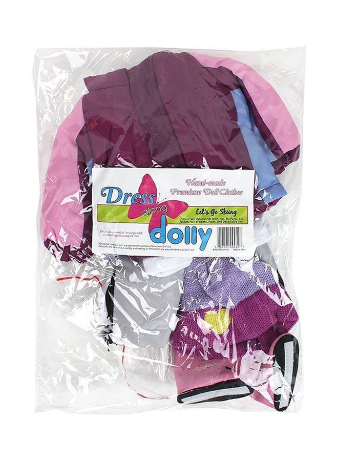 Dress Along Dolly 7-Piece Let's Go Skiing Doll Outfit Set  - Image 3