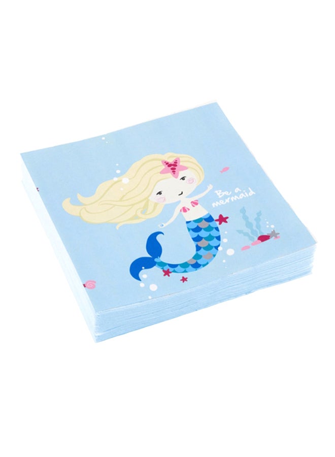 Riethmuller 20-Piece Be A Mermaid Printed Napkin Set 33cm Tableware Party Supplies 33cm