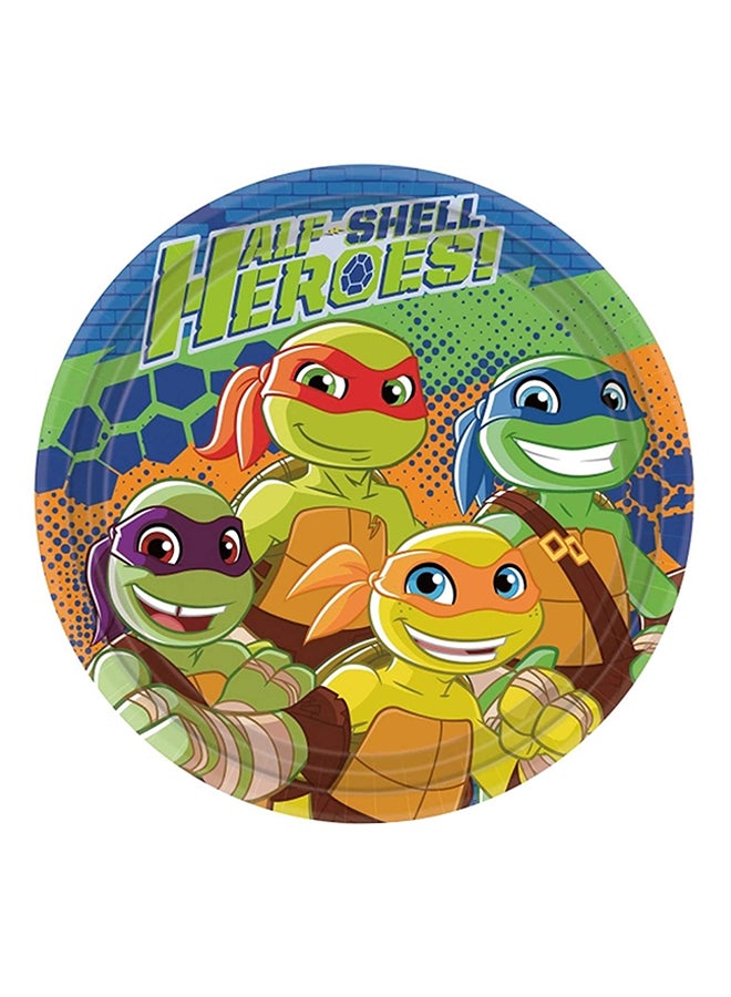 8 أطباق مطبوع عليها صورة المسلسل الكرتوني Half Shell Heroes 9بوصة