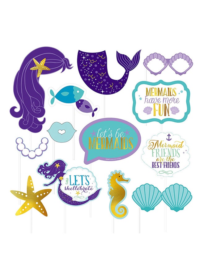 Amscan 13-Piece Mermaid Birthday Party Prop Kit Party Accessories Party Supplies - Image 1