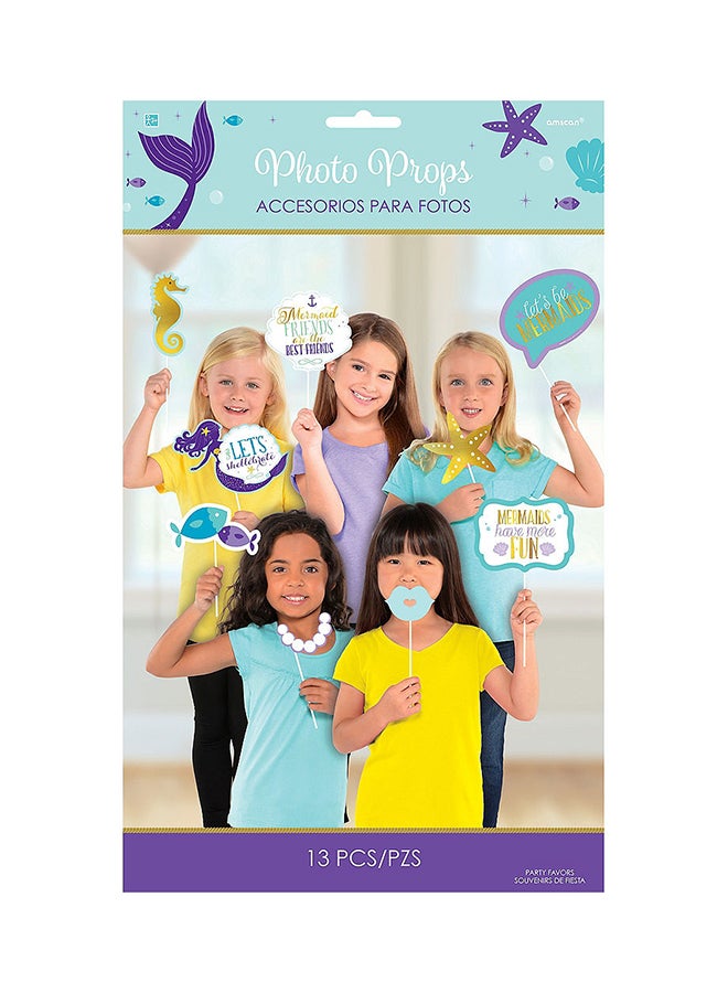 Amscan 13-Piece Mermaid Birthday Party Prop Kit Party Accessories Party Supplies - Image 2