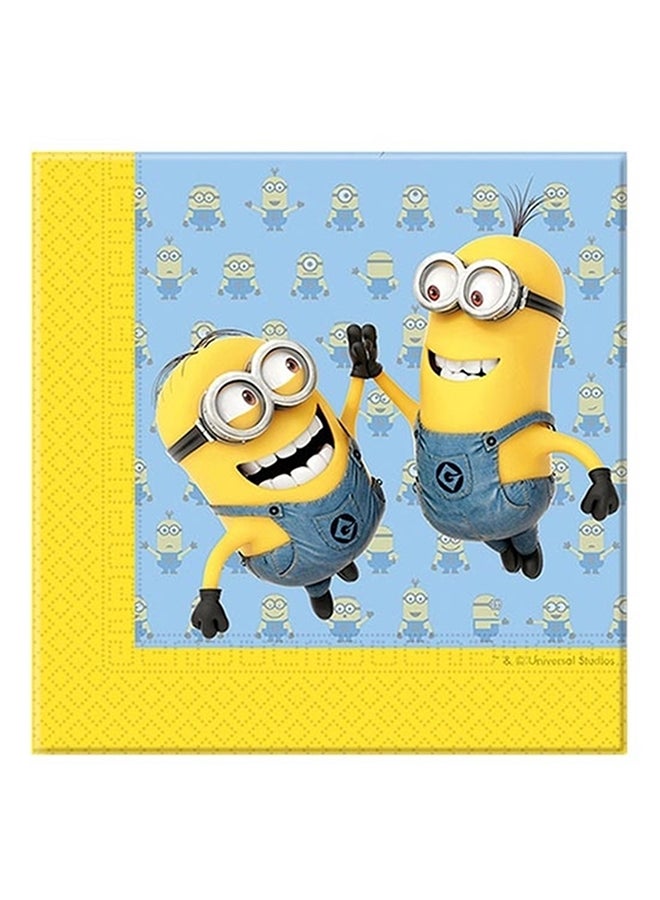 بروكوس مجموعة مناديل ورقية بطبعة شخصيات مينيونز مكونة من 20 قطعة