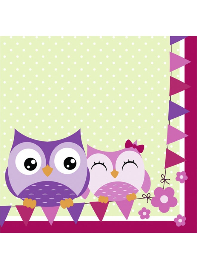 Amscan 20-Piece Owl Themed Party Napkin Set Tableware Party Supplies