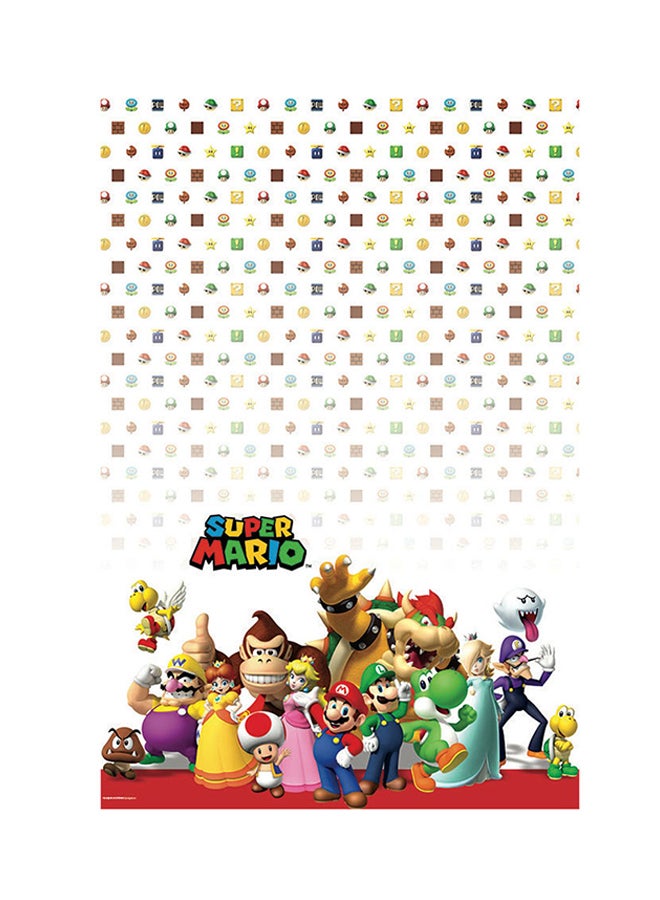ريزكولر غطاء طاولة مطبوع عليه عبارة "Super Mario" ومناسب لديكور الحفلات